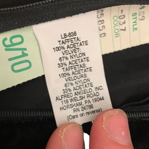 Vintage Flirtation by Alfred Angelo Black Velvet Party Cocktail Dress XS - Picture 5 of 12